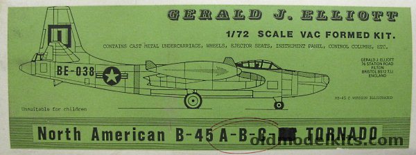 Elliott 1/72 North American B-45A / B-45B / B-45C Tornado plastic model kit